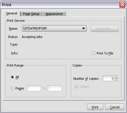 Servoy Client print preview print dialog